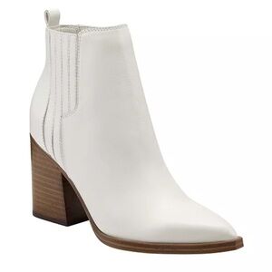 White Leather Ankle Boots